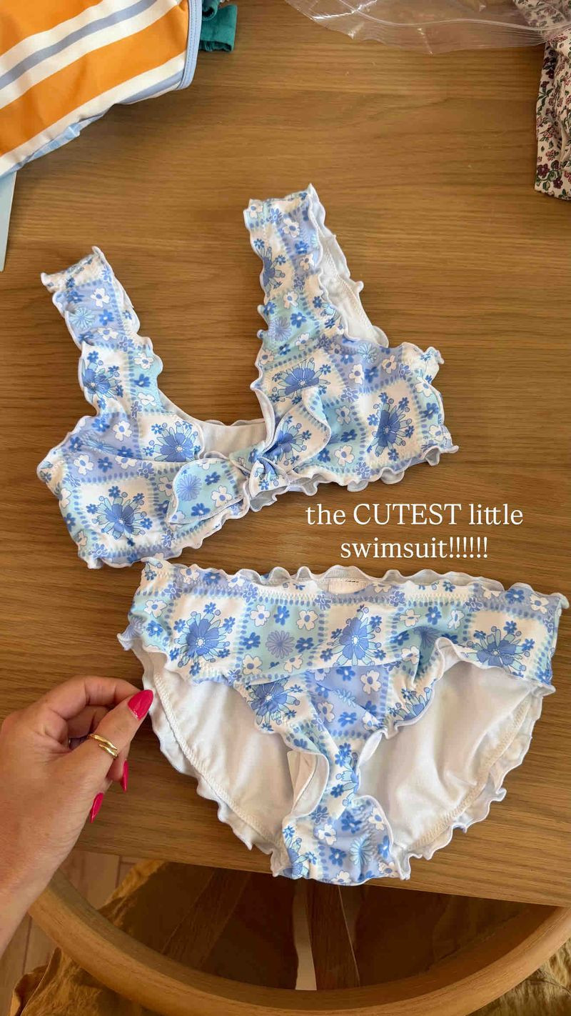 I'm convinced this is the cutest little girls' swimsuit I've ever seen. 🩵🌸 The blue floral print, ruffle details, and adorable fit are even prettier in person! Perfect for beach days, pool days, vacations, cruises, and all the summer memories. If you're looking for a boutique-style girls' bikini without the boutique price, this one is a must-have.

Linked in my LTK before it sells out! ☀️

#girlsswimsuit #girlsbikini #twopieceswimsuit #toddlerswimwear #girlsfashion #kidsfashion #summerstyle #beachvacation #poolday #vacationoutfits #cruiseoutfits #beachstyle #boutiquestyle #momfinds #momfavorites #summermusthaves #vacationmusthaves #kidsclothing #resortwear #ltkfamily #ltkfinds #ltkstyle #shopmylook #targetstyle #amazonkids #girlsclothes #floralaesthetic #cutekidsclothes #summerfashion

#LTKKids #LTKSwim #LTKTravel #LTKKids