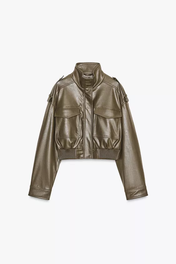 FAUX LEATHER CROP JACKET | Zara US