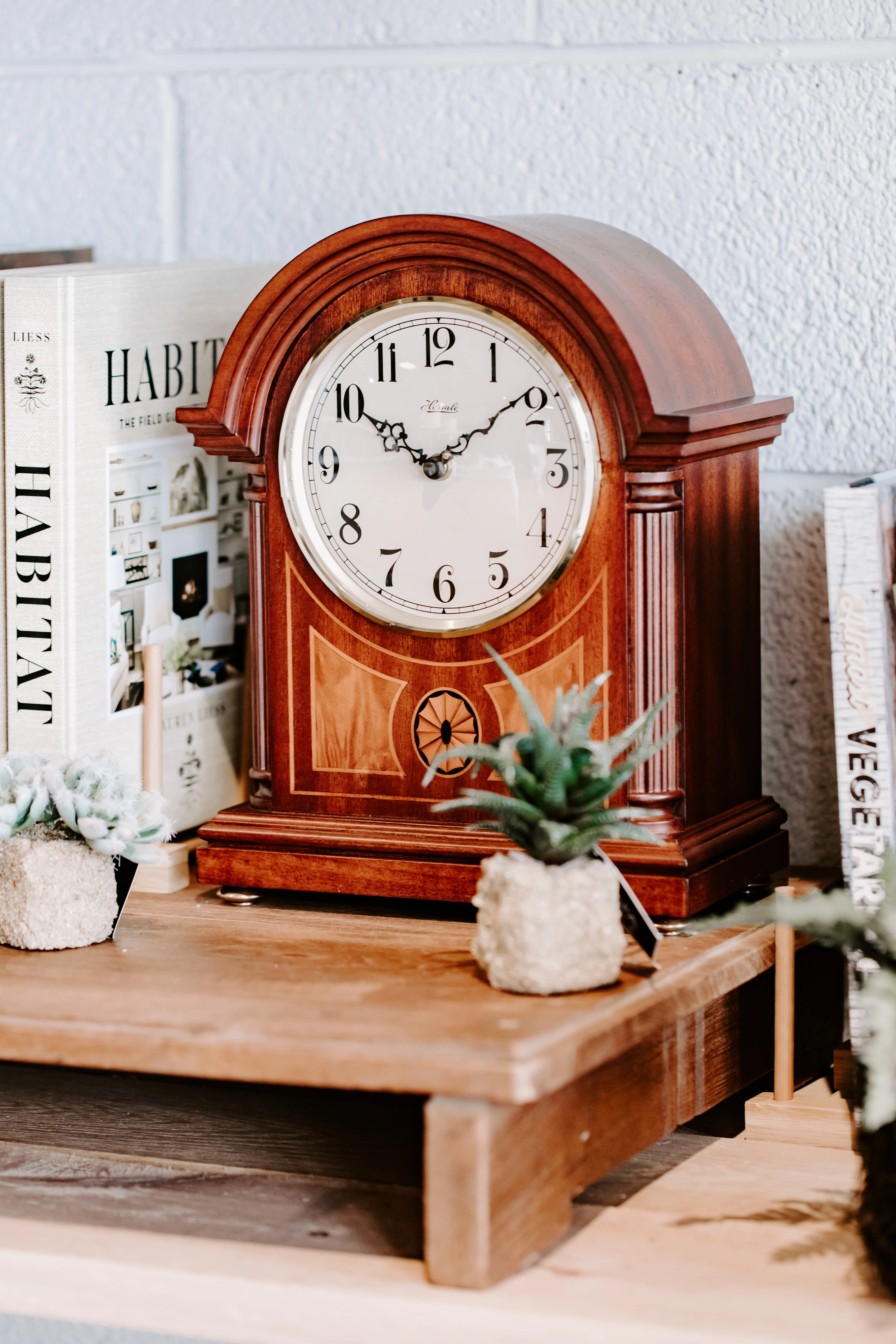 Clearbrook American Traditional Analog Solid Wood Mechanical Tabletop Clock in Mahogany | Wayfair North America