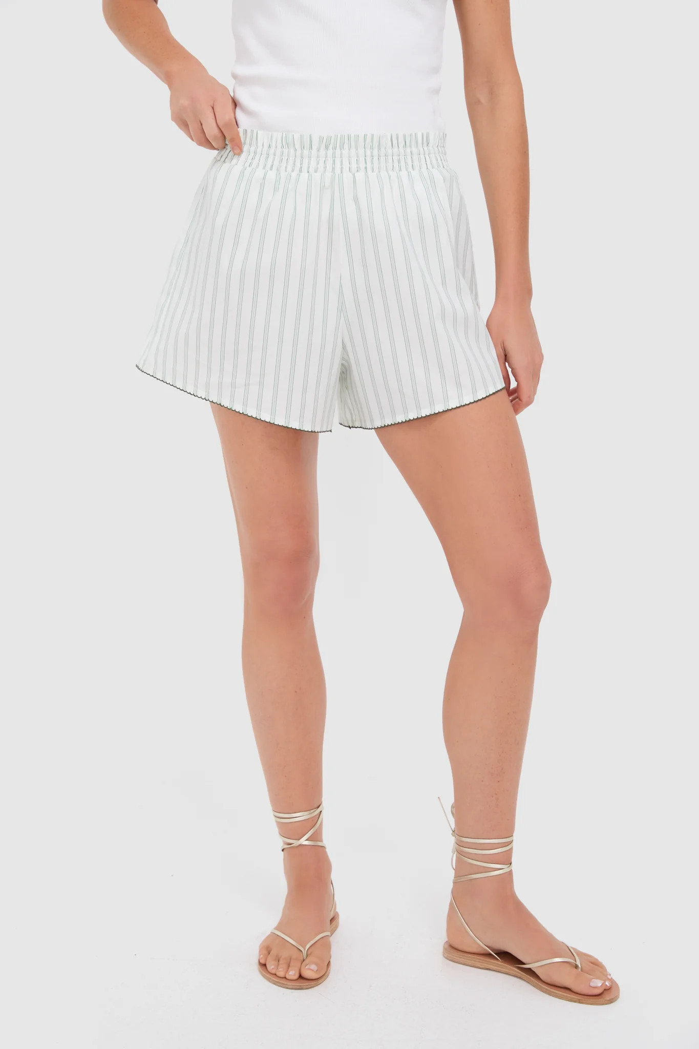 Green Stripe Whipstitch Sandy Short | Tuckernuck (US)