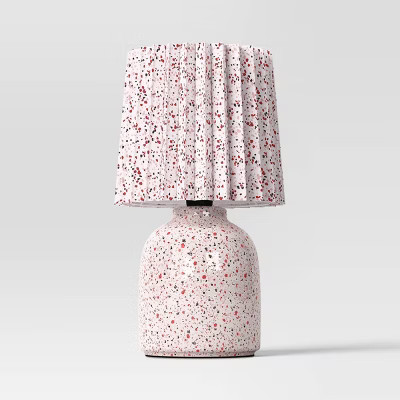 Mini Printed Ceramic Base Table Lamp with Printed Pleated Shade - Room Essentials™ | Target