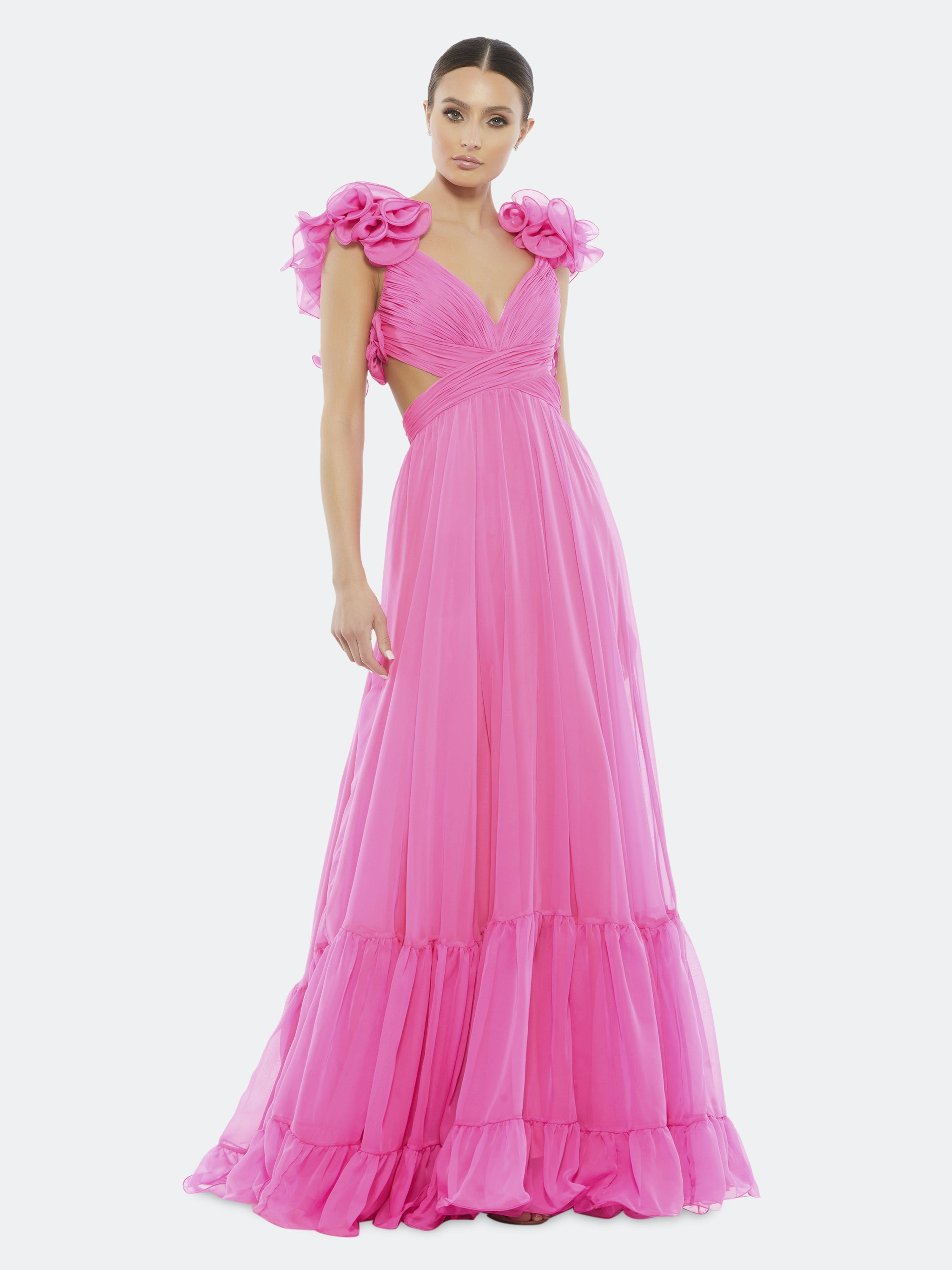 Ruffle Shoulder Lace Up Gown - 8 - Also in: 4, 6, 0, 2, 10 | Verishop