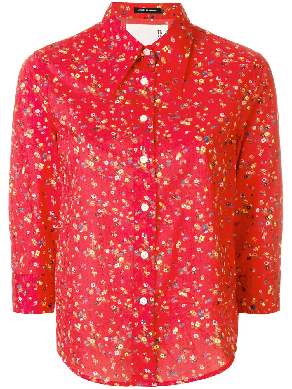 R13 floral print shirt - Red | FarFetch US