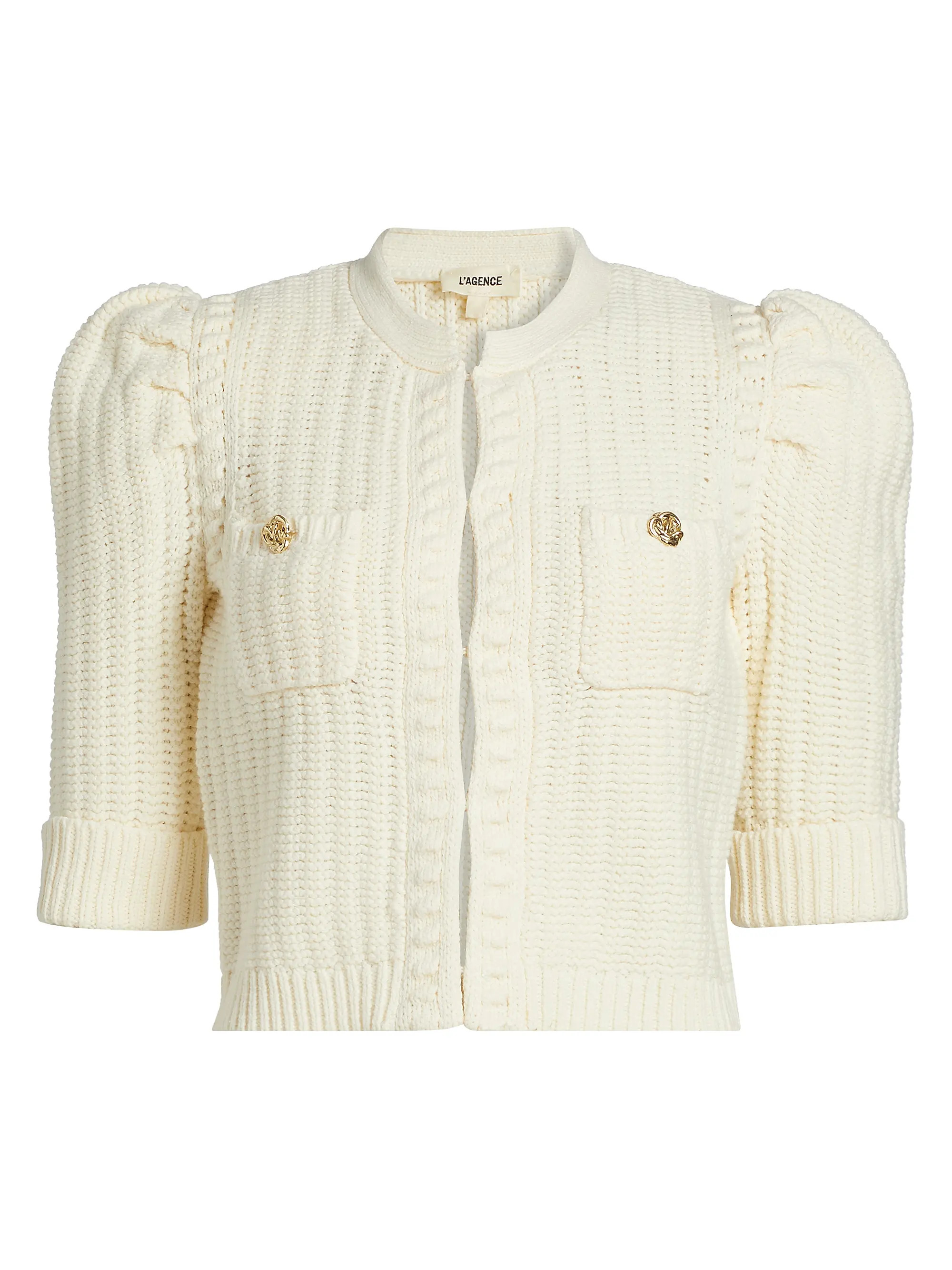 Delilah Cropped Textured Cardigan | Saks Fifth Avenue