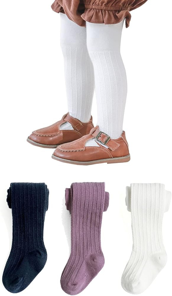 EPEIUS Baby Girls Tights Cable Knit Leggings Stockings Cotton Pantyhose for Newborn Infants Toddl... | Amazon (US)