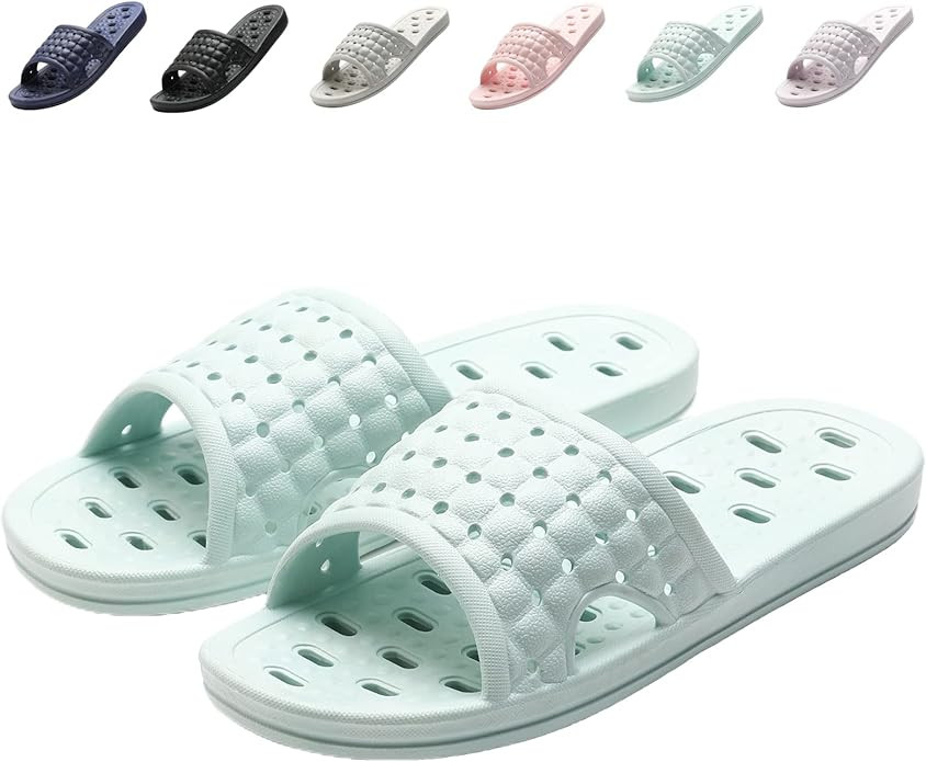 Shower Shoes Quick Dry Non-Slip Bathroom Slippers for Men Women Dorm Home Slides | Amazon (US)