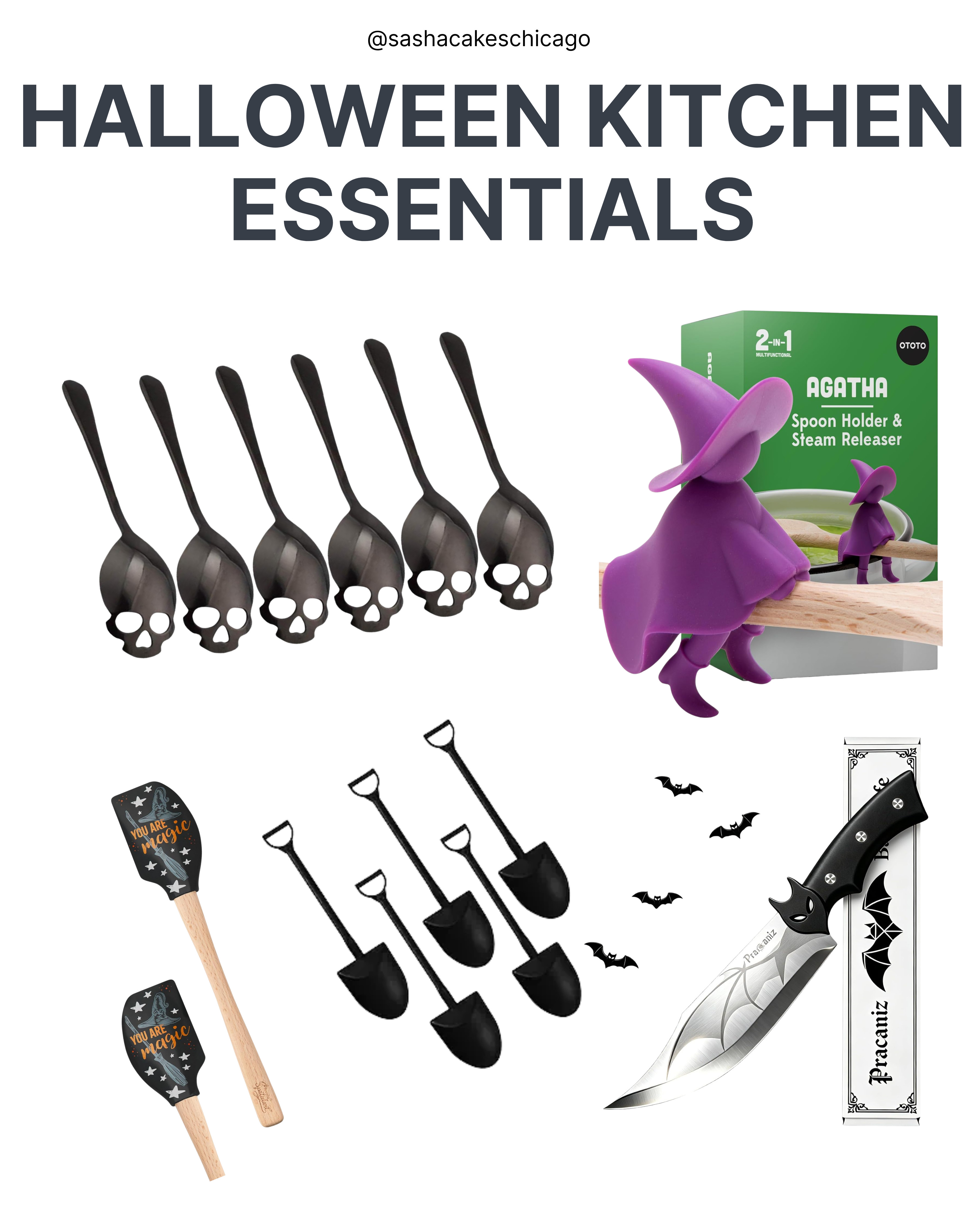 Brew up some fun in the kitchen this spooky season! 🎃✨

Upgrade your October baking and cooking with these spooky kitchen essentials! Whether you are hosting a haunted dinner party, baking festive Halloween treats, or just bringing a little everyday magic to your morning coffee, these adorable Halloween kitchen finds are a must-have.

What’s in this lineup:

💀 Skull Spoons: Perfect for stirring up witchy brews, coffee, or dessert pots.

🧙‍♀️ Agatha Witch Spoon Holder & Steam Releaser: Keep your counters mess-free while letting off a little steam!

🪄 "You Are Magic" Spatula Set: Essential for whip-stitching spooktacular cake batters and frostings.

⛏️ Mini Shovel Spoons: The ultimate fun touch for Halloween dirt cups, dessert bowls, or charcuterie boards.

🦇 Bat Kitchen Knife: Slice through your pumpkin carving or prep tasks with serious spooky style!

Tap the image to shop all these cute and festive Halloween kitchen tools directly on my LTK!

Disclaimer: This post contains affiliate links. If you make a purchase through these links, I may earn a small commission at no extra cost to you. Thank you for supporting my page! 

 #LTKHome