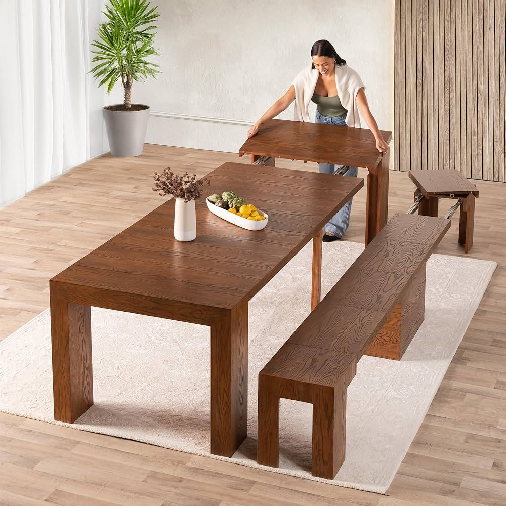 Transformer Table Extendable Dining Table Set for 2 to 12, Wood Kitchen and Dining Room Furniture... | Amazon (US)