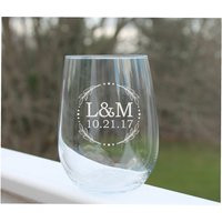 stemless Wine Glass, Personalized, Engraved Wedding Gift, Bridal Shower Etched Glasses, Toasting Glass | Etsy (US)