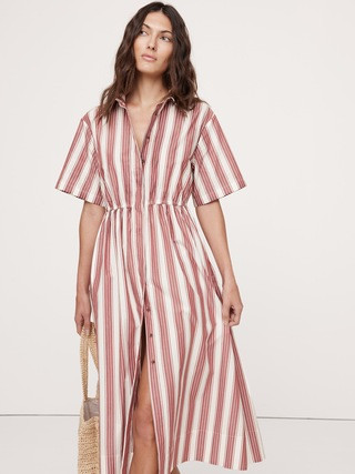 Cotton Poplin Open-Back Shirt Dress | Banana Republic (US)