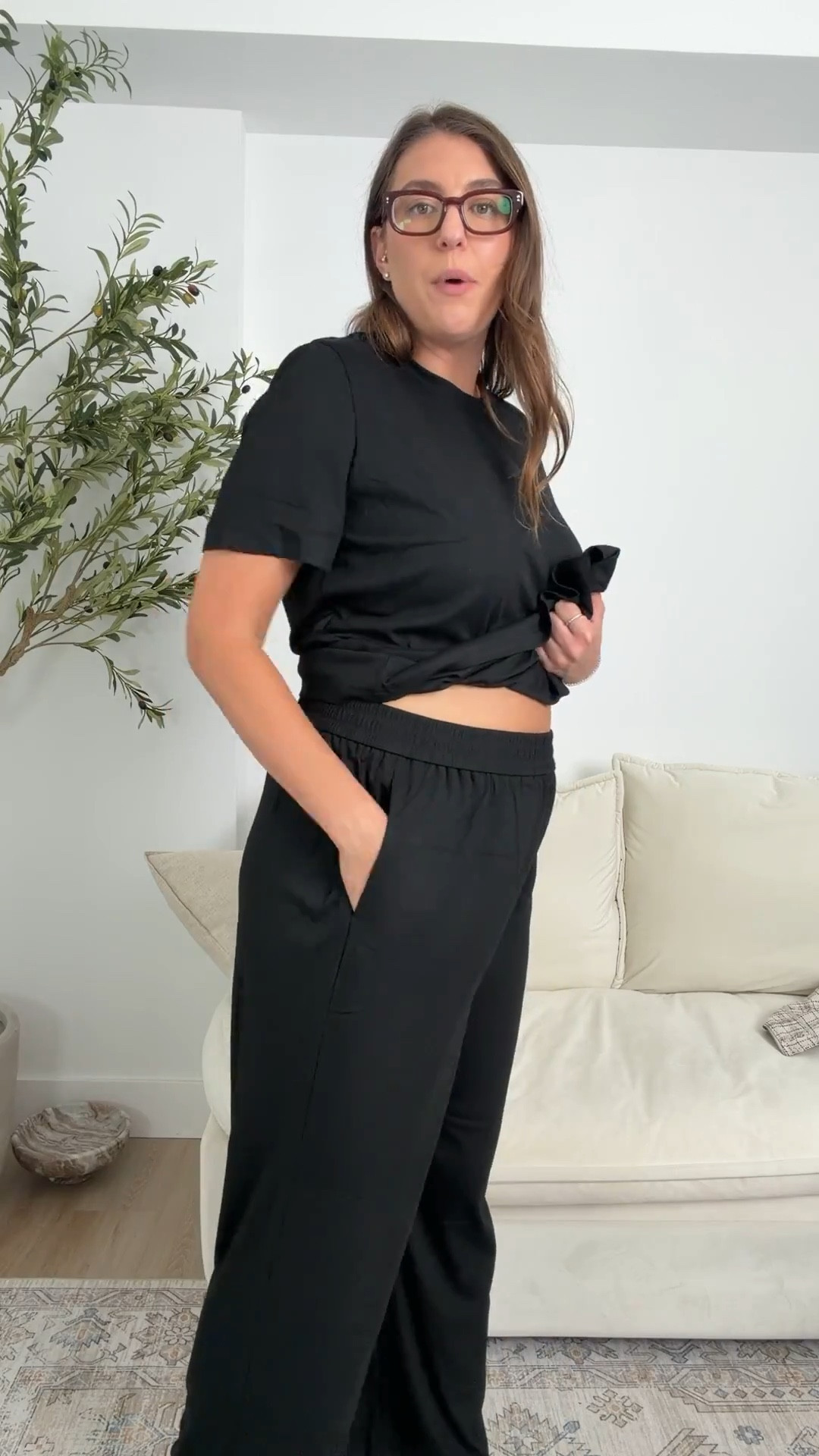 This black matching set is my go-to when I want to feel comfortable but still pulled together. The fit is relaxed without looking sloppy, the fabric drapes really nicely, and it’s perfect for everyday wear, travel days, or working from home. Easy to style with sneakers, slides, or even dressed up with accessories for a chic off-duty look.

Keywords: black matching set, black lounge set, elevated loungewear, comfy outfit ideas, travel outfit women, work from home outfit, casual chic outfit, minimalist outfit, capsule wardrobe staples, women’s matching set, relaxed fit outfit, everyday basics, Amazon fashion finds, affordable basics

#LTKMidsize #LTKTall #LTKTravel