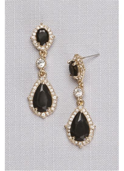 Filigree and Crystal Drop Earrings | Davids Bridal