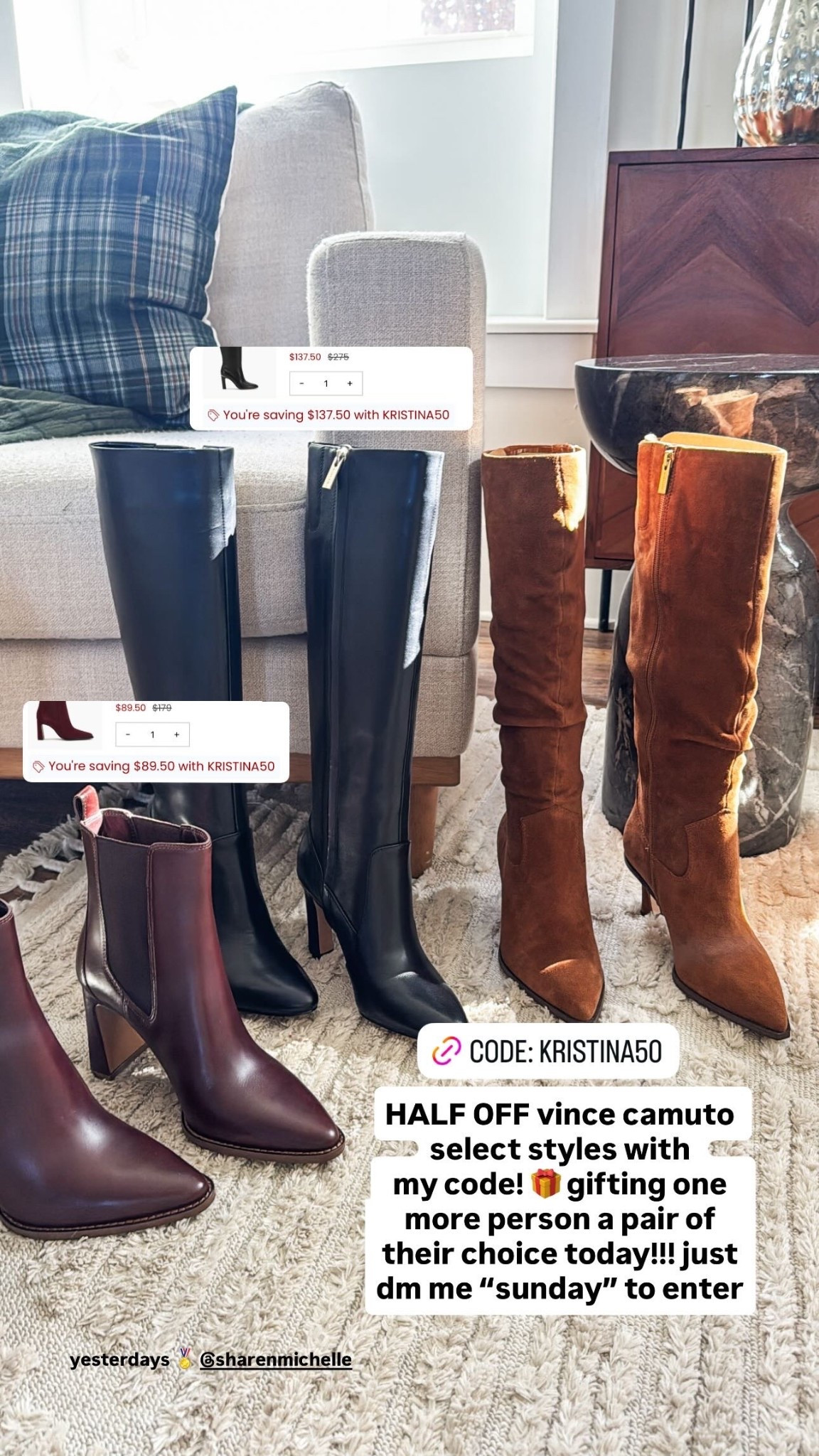 Code KRISTINA50 vince camuto half off fall boots 

#LTKSaleAlert #LTKFindsUnder100 #LTKHoliday