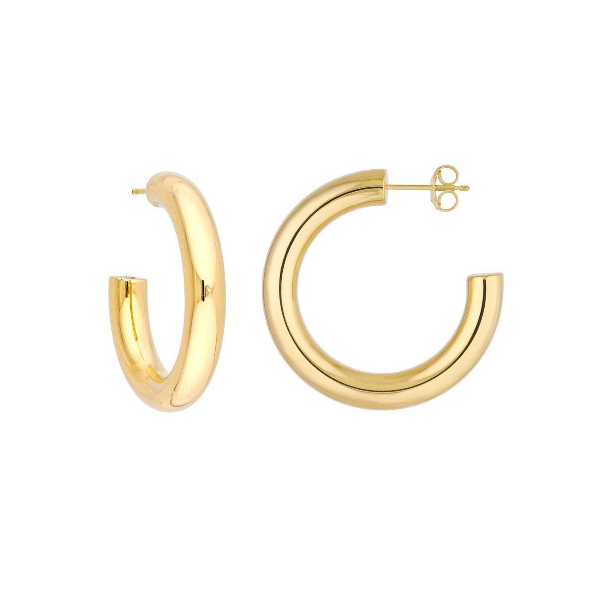 Open Gold Tube Hoops | LINDSEY LEIGH JEWELRY
