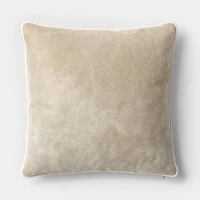 Square Cotton Velvet Pillow Ivory - Threshold™ | Target