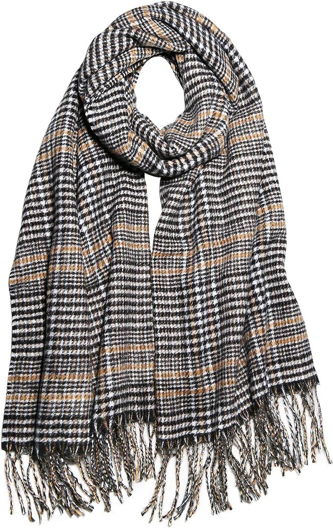 SOJOS Winter Warm Tartan Plaid Houndstooth Checked Soft Scarf Classic Cashmere Feel Shawls Wraps ... | Amazon (US)