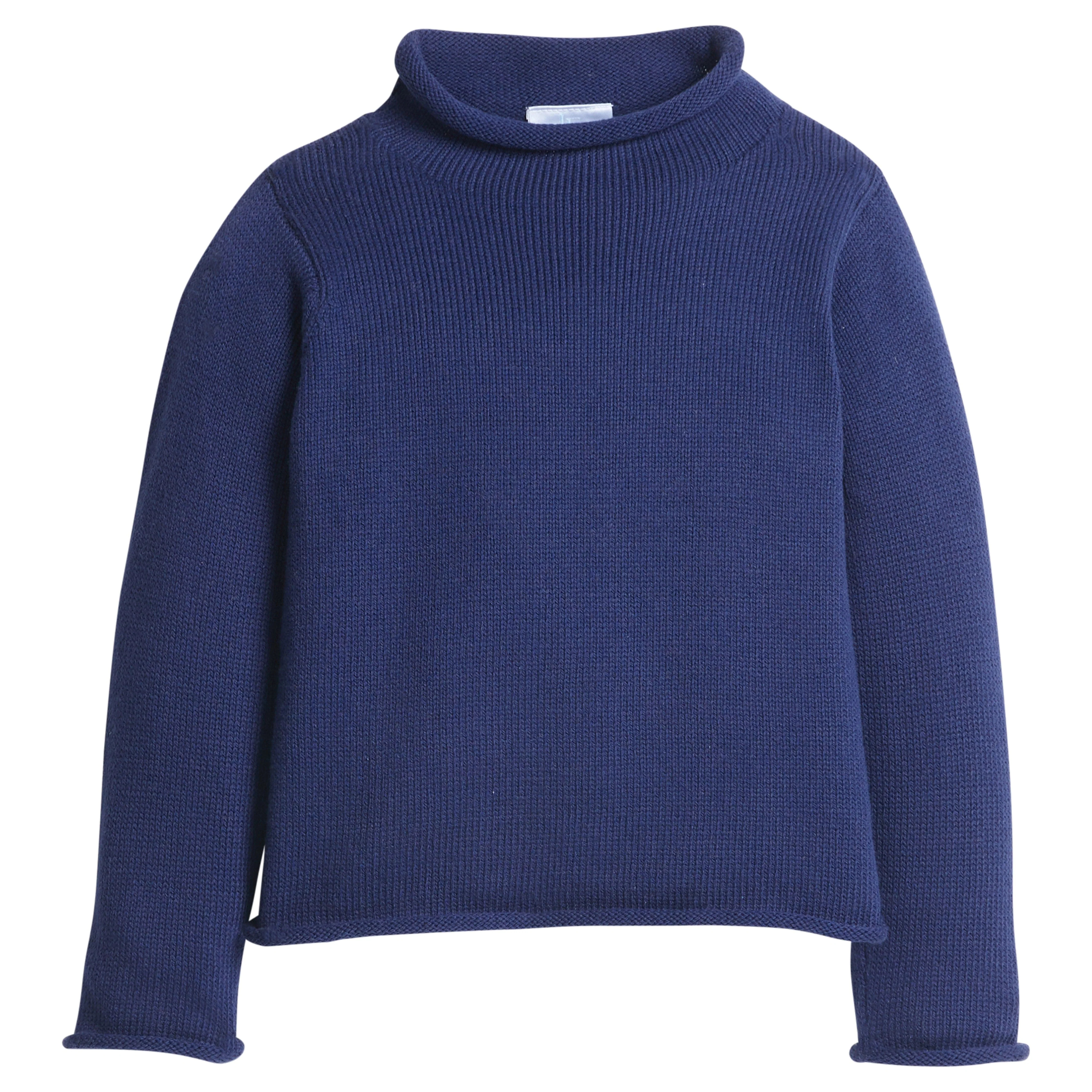 Classic Navy Roll Neck Sweater for Boys and Girls | Little English