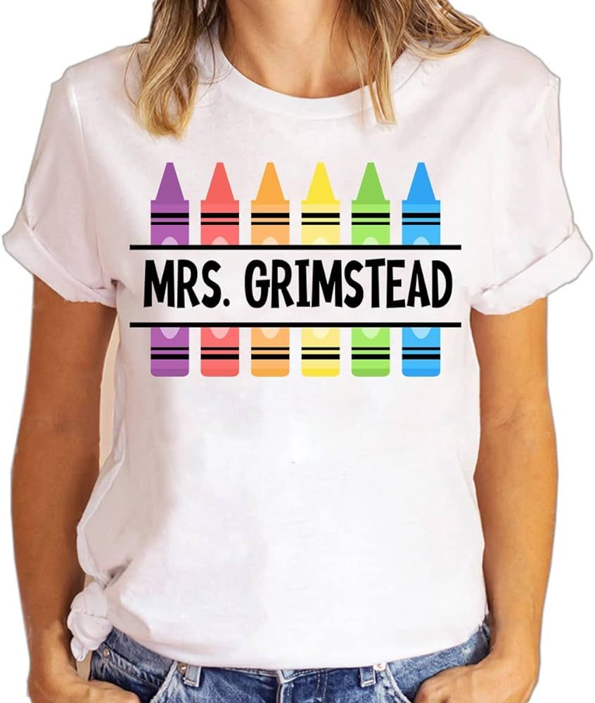 Personalized Teacher Shirts, Customized Name Teacher Shirt, Personalized Name Teacher T-shirts, C... | Amazon (US)