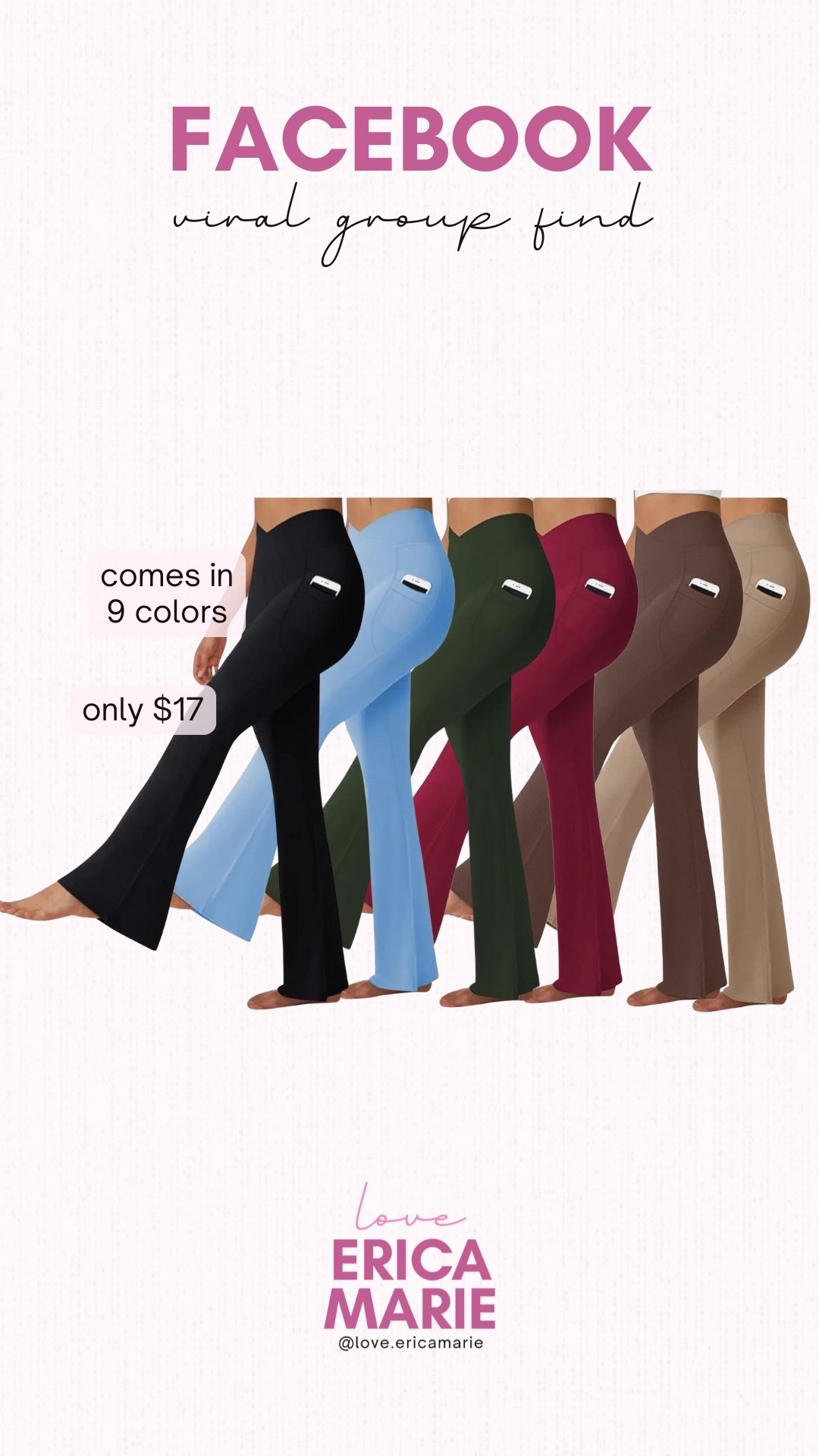 As a busy mom over 40, I refuse to sacrifice comfort for style and these  flare pants don’t make me choose. I love how they fit, the colors they come in and how easy it is to dress them up or down. Also, at only $17, you can grab multiple colors. 
Casual mom find, look for less lounge 

#LTKmomlife #LTKMidsize #LTKOver40