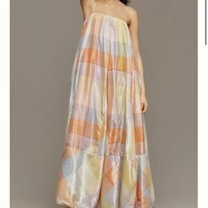 Anthropologie plaid maxi dress | Poshmark