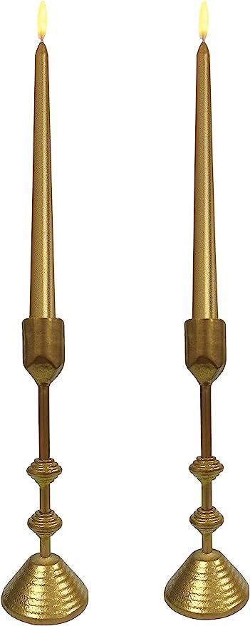 Iron Candlestick Holder Set 2 - Iron Taper Candle Holder, Fits Standard 3/4 Inch Tapered Candles ... | Amazon (US)