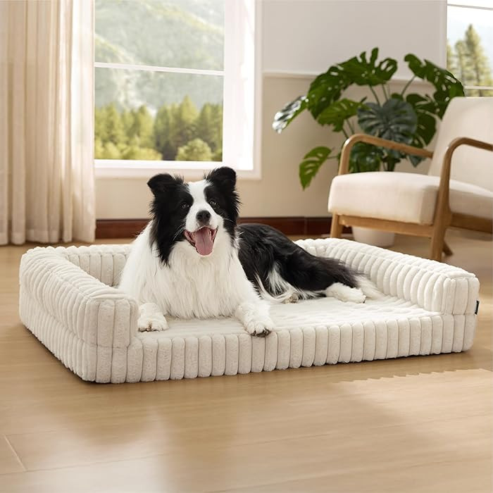 Bedsure ComfyFleece™ Orthopedic Dog Beds Large Sized Dog, Waterproof Memory Foam Pet Bed with S... | Amazon (US)