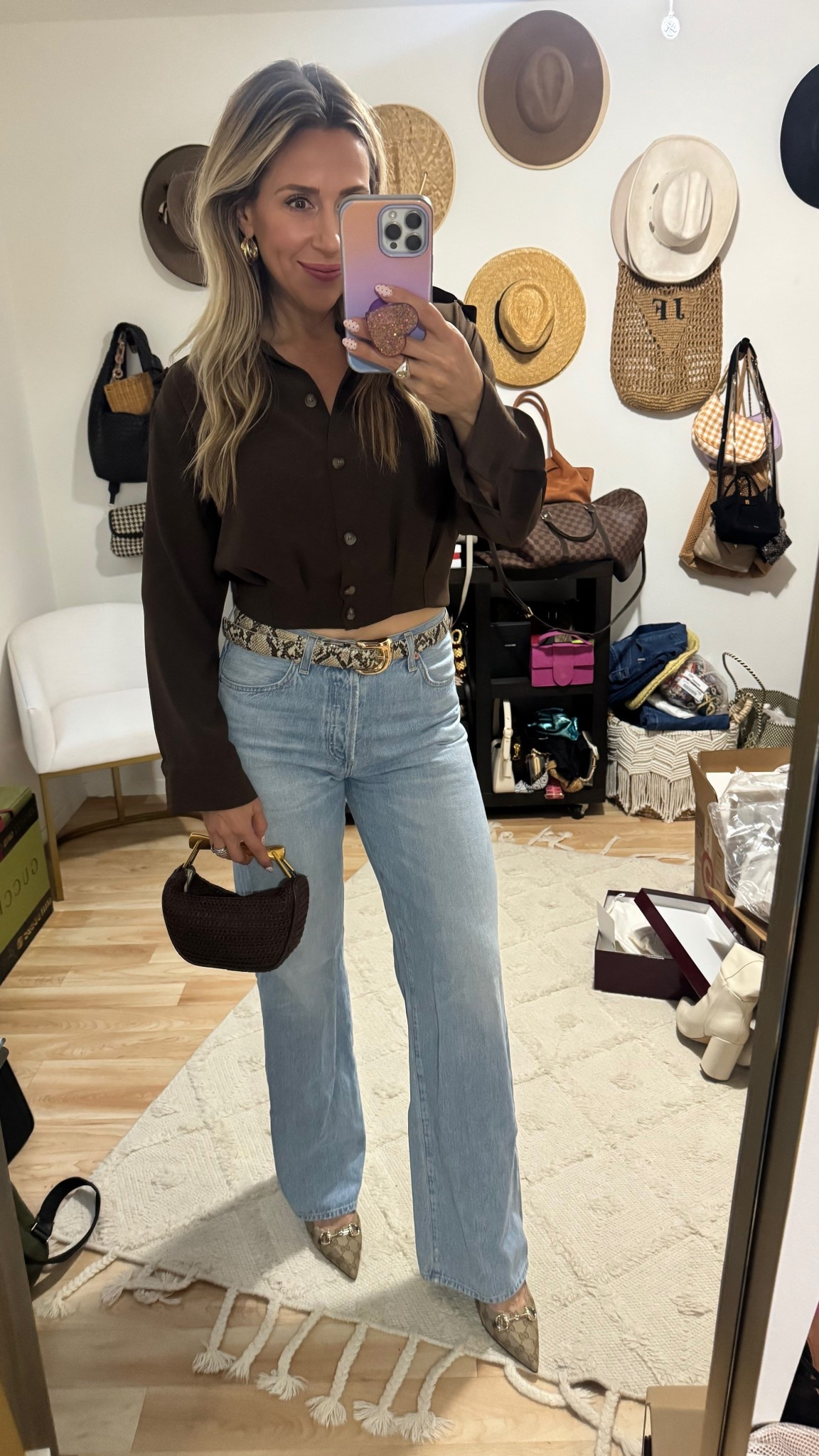 Paired this cute Zara top with my favorite jeans my new favorite shoes and a fun belt and earrings for a friend’s 40th birthday dinner 🍽️ 🤎

#LTKOver40 #LTKSeasonal #LTKootd