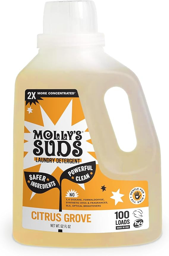Molly's Suds Liquid Laundry Detergent | Clean Laundry Detergent Soap for Sensitive Skin | 2x Conc... | Amazon (US)