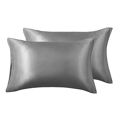 Love's cabin Silk Satin Pillowcase for Hair and Skin (Dark Gray, 20x30 inches) Slip Pillow Cases ... | Amazon (US)