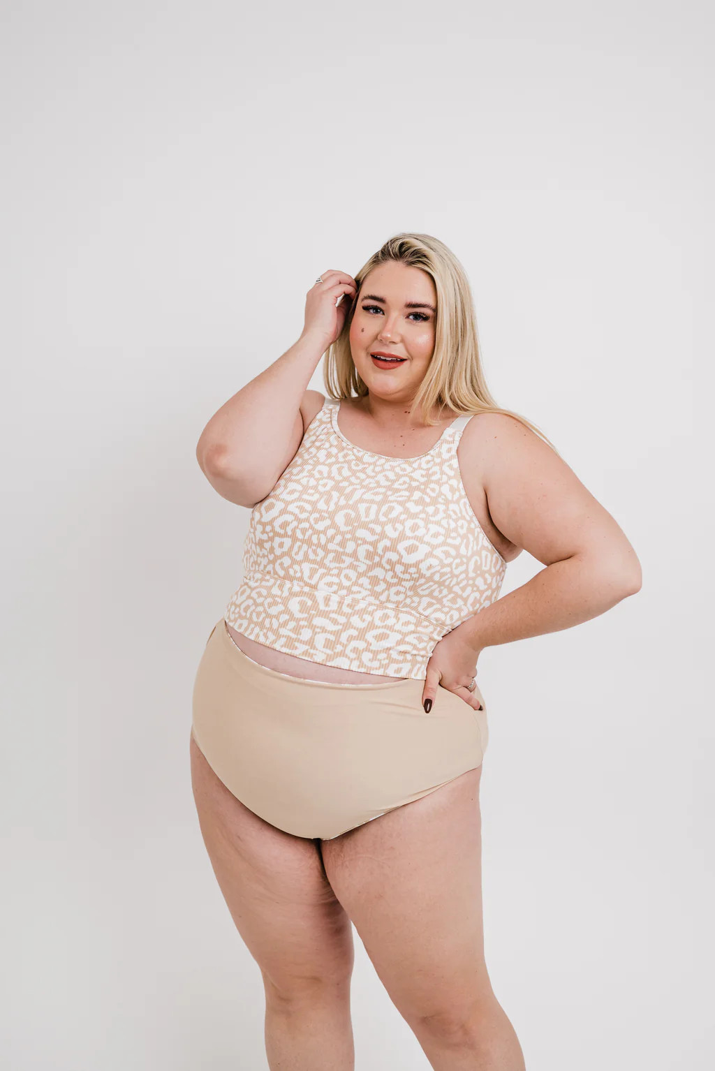 Adventurer Top | Tan Leopard Print | Coral Reef Swim