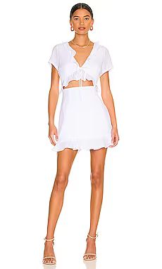 MORE TO COME Mia Ruffle Tie Dress in White from Revolve.com | Revolve Clothing (Global)
