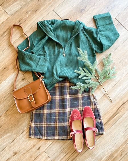 Fall outfit inspo. Christmas outfit ideas. Amazon fashion. Plaid skirt. 

#LTKBacktoSchool #LTKSeasonal #LTKsalealert
