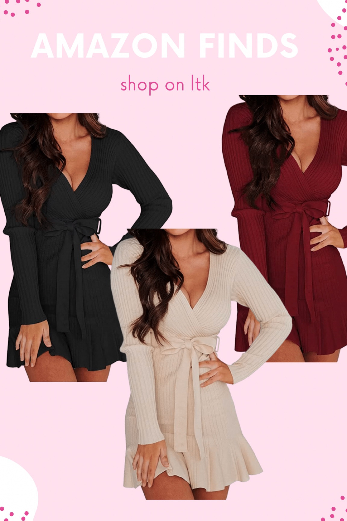 sweater dress fall dress fall fashion fall date night Girly outfit girly sweater V-neck sweater dress Halloween dress wear to work work dress work sweater dress 

#LTKsalealert #LTKSeasonal #LTKshoecrush
