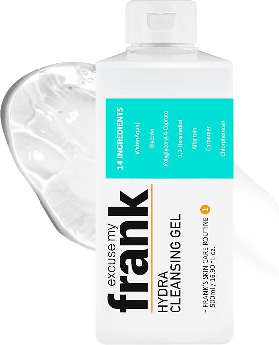 Excuse My Frank Hydra Cleansing Gel – Hydrating Facial Cleanser for Men & Women, Korean Skincar... | Amazon (US)