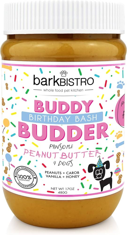 BUDDY BUDDER Bark Bistro Company Birthday Bash, 100% Natural Dog Peanut Butter, Healthy Peanut Bu... | Amazon (US)
