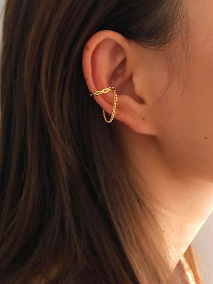 1pc Chain Decor Ear Cuff Copper Jewelry | SHEIN