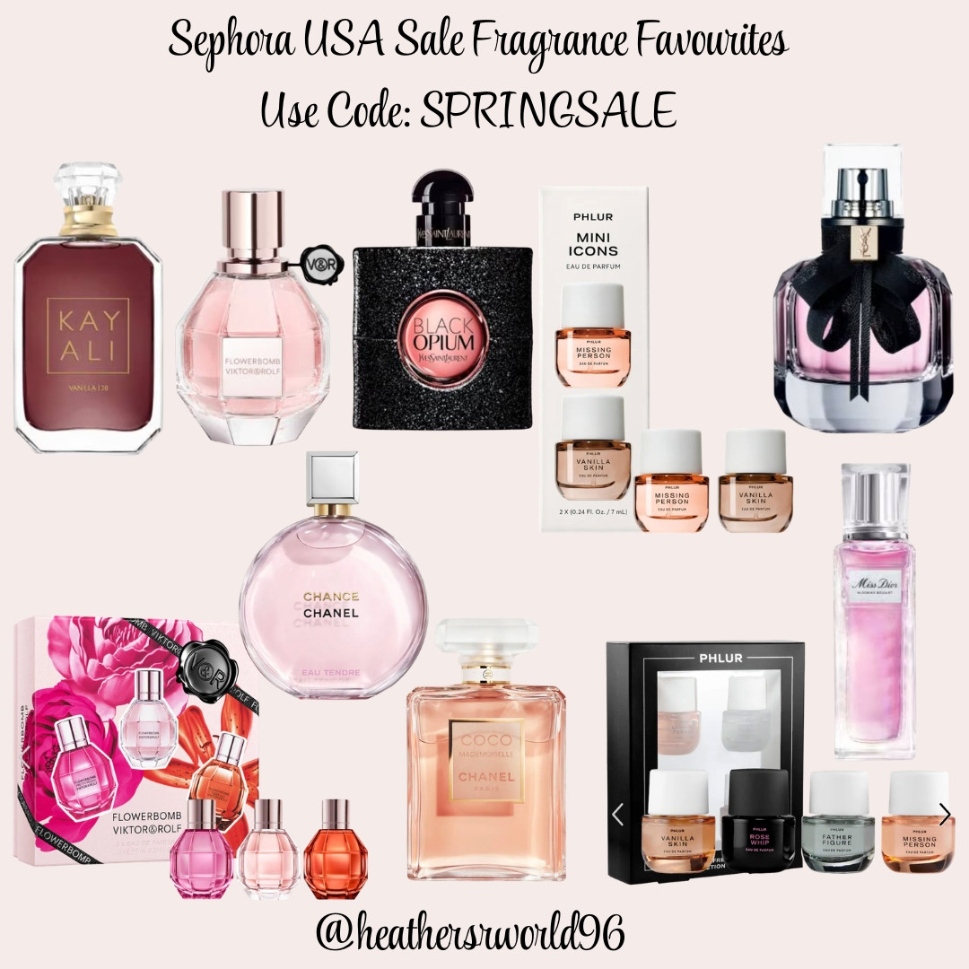Sephora USA Sale My Fragrance Favourites: Use Code SPRINGSALE 

#sephora #sephorausa #sale #beauty #beautysale #fragrance #chanel #yvessaintlaurent #kayali #phleur #flowerbomb #vanilla28 #blackopium #cocomademoiselle 

 #LTKspring #LTKbeauty #LTKsale