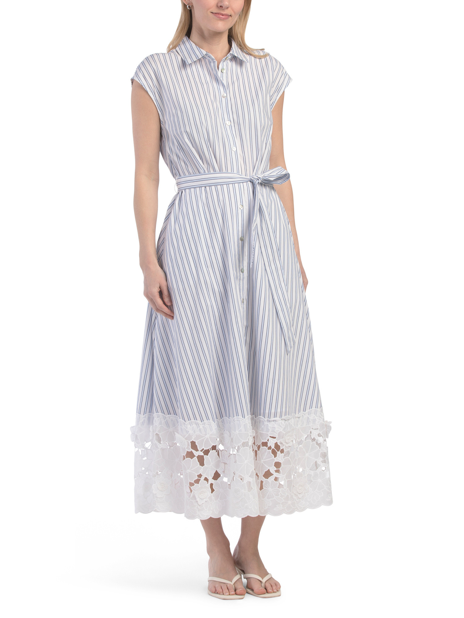 3d Broderie Maxi Shirt Dress | TJ Maxx