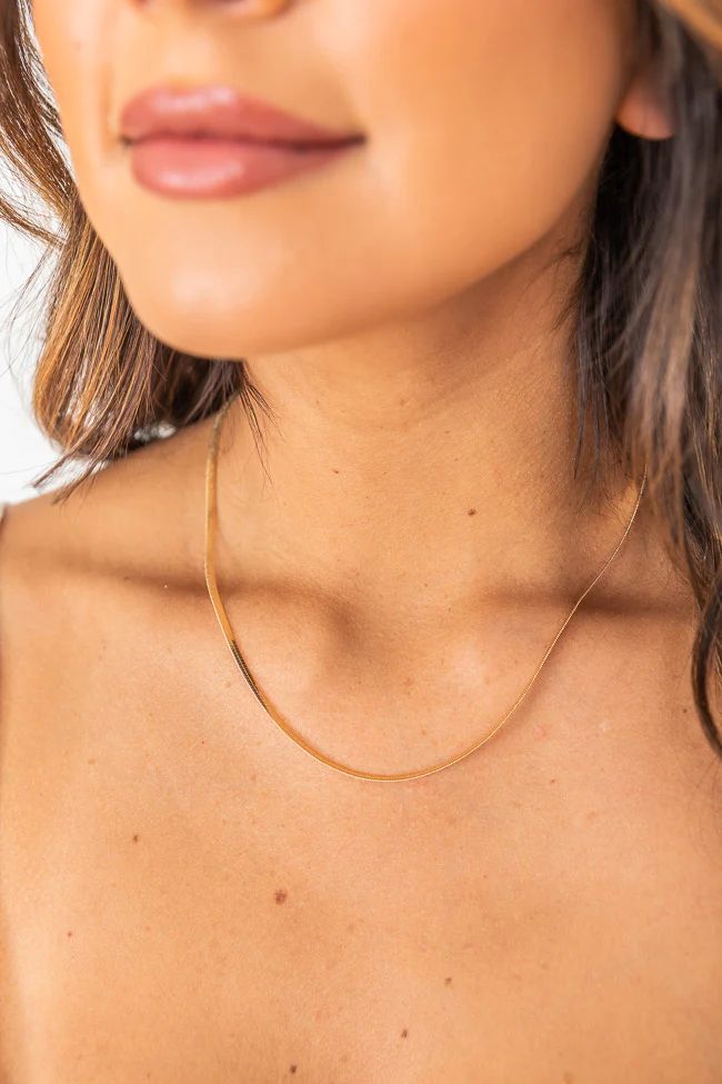 Overtime Experience Gold Flat Necklace | The Pink Lily Boutique