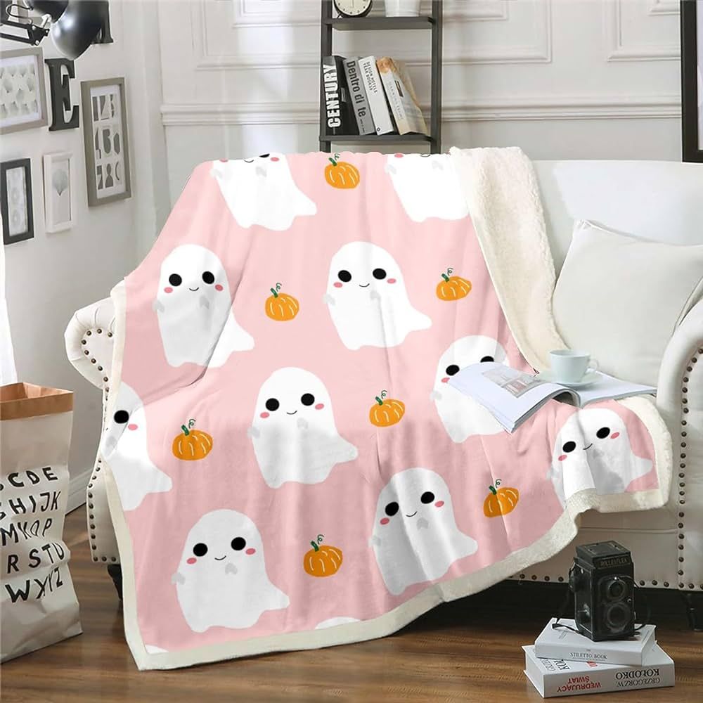 Halloween Throw Blankets Cartoon Ghost Fleece Blanket Halloween Pumpkin Decorations,Gothic Pumpki... | Amazon (US)