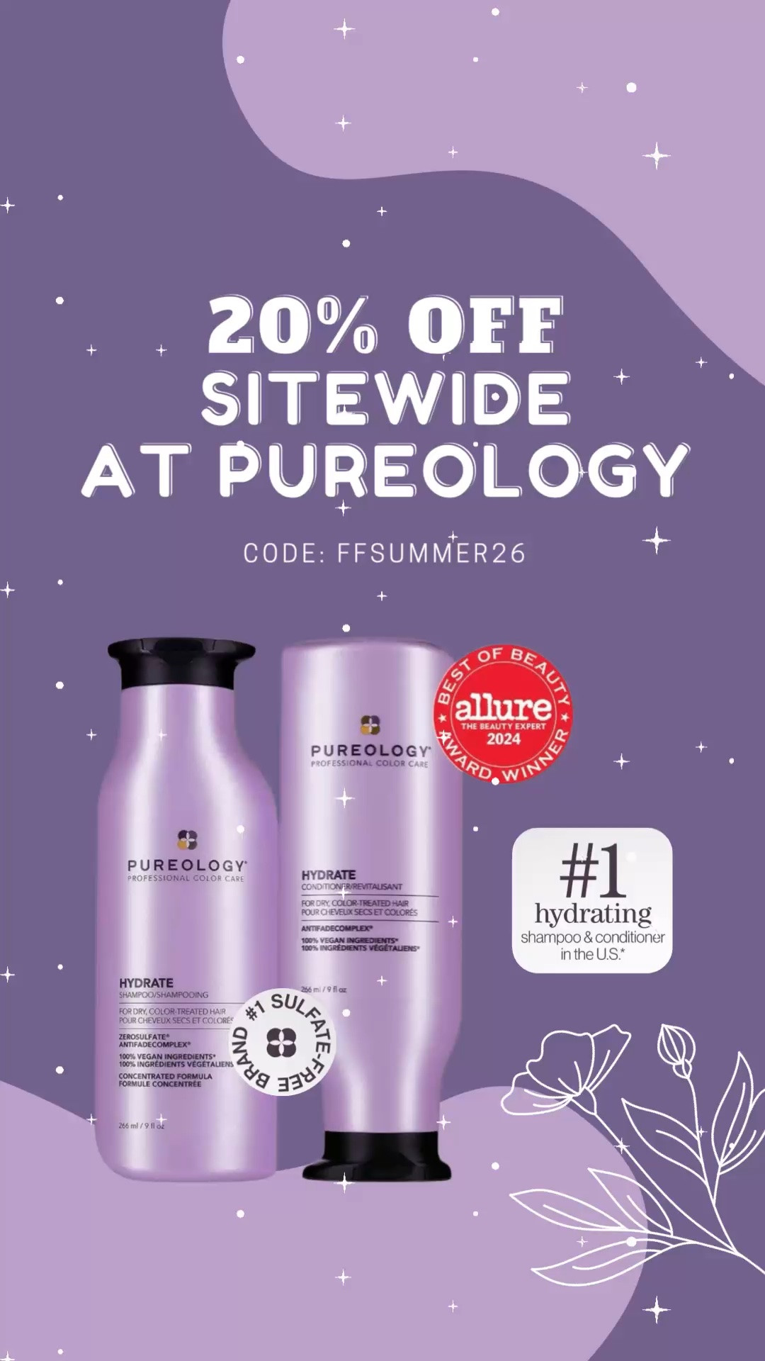 20% Off Sitewide at Pureology 🛍️✨

This has been my personal shampoo and conditioner of choice for years and I saw a huge improvement in the health of my hair when I began using it. I used to have very dry and brittle ends and hair that would tangle easily, but now my hair is so healthy that my hairdresser tells me I don’t need a cut unless I want one almost every time I see her! I seriously can not recommend this duo enough! 🙌🏻

Keywords: shampoo, conditioner, hair care, hair products, moisture, color safe, sulfate free, allure winner, healthy hair

#LTKBeauty #LTKSaleAlert #LTKselfcare