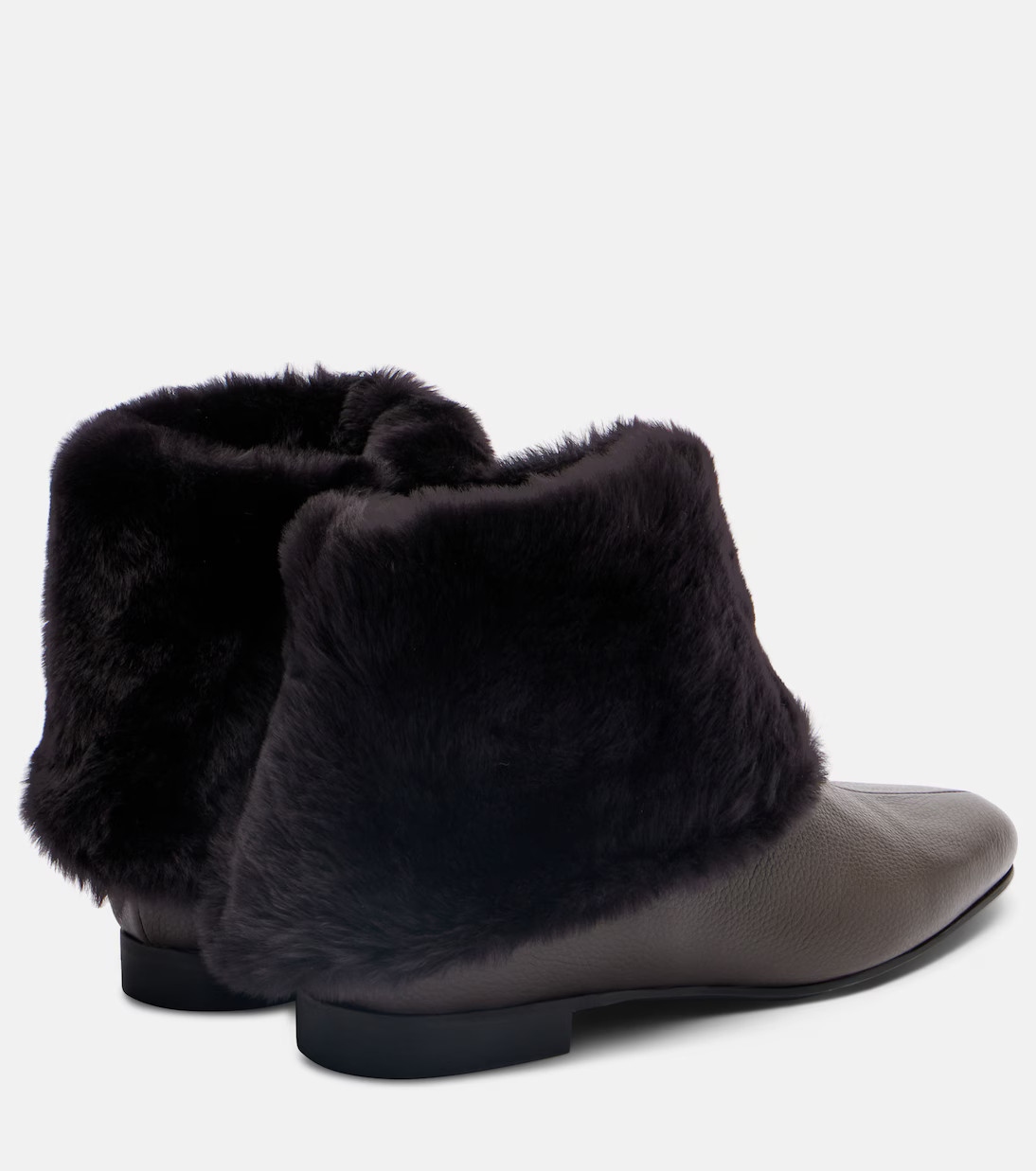Shearling-lined leather ankle boots | Mytheresa (UK)