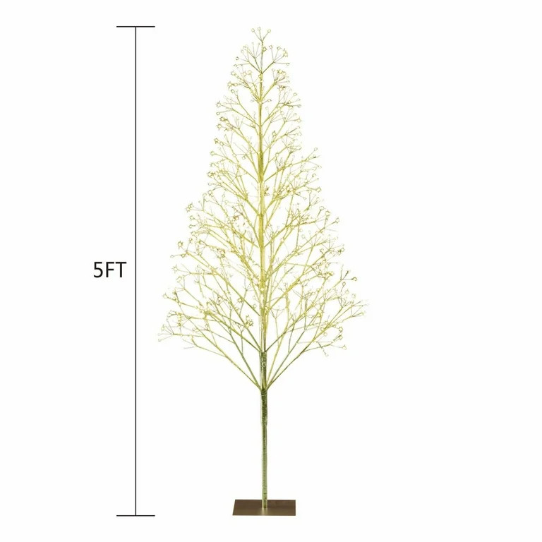 5' Starburst Pre-Lit Gold Artificial Christmas Tree with 650 Warm White Twinkling LED Lights, by ... | Walmart (US)