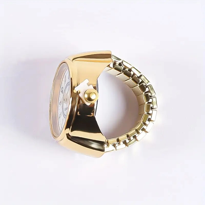 Y2k Hiphop Fashion Quartz Ring Watch Elastic Band Finger - Temu | Temu Affiliate Program