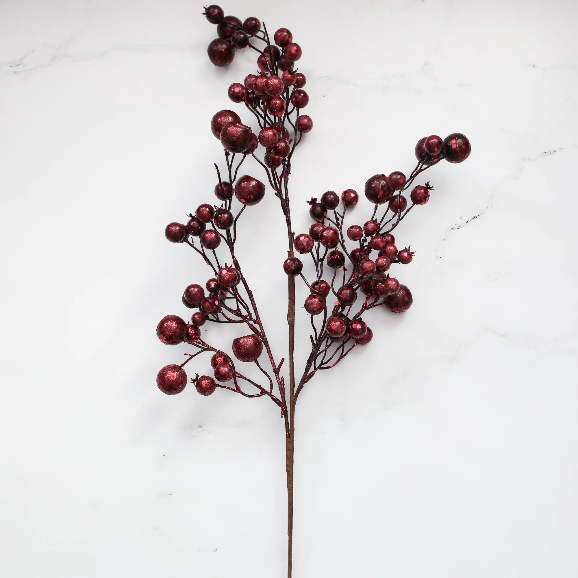 27" Burgundy Berry Spray | Interior Delights