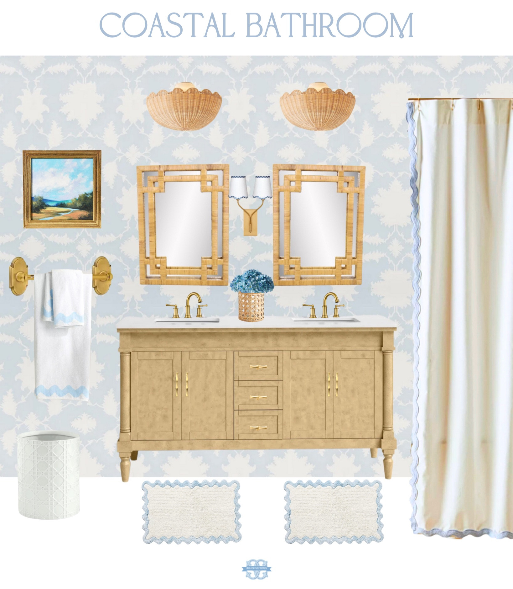 Coastal style bathroom🤍


Home Decor, Bathroom, Wallpaper, Rattan, Vanity, Shower Curtain, Mirror

#LTKhome