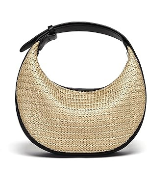 Herald Straw Crossbody Bag for Women Beach Woven Hobo Handbag Summer Chic Crescent Shoulder Purse... | Amazon (US)
