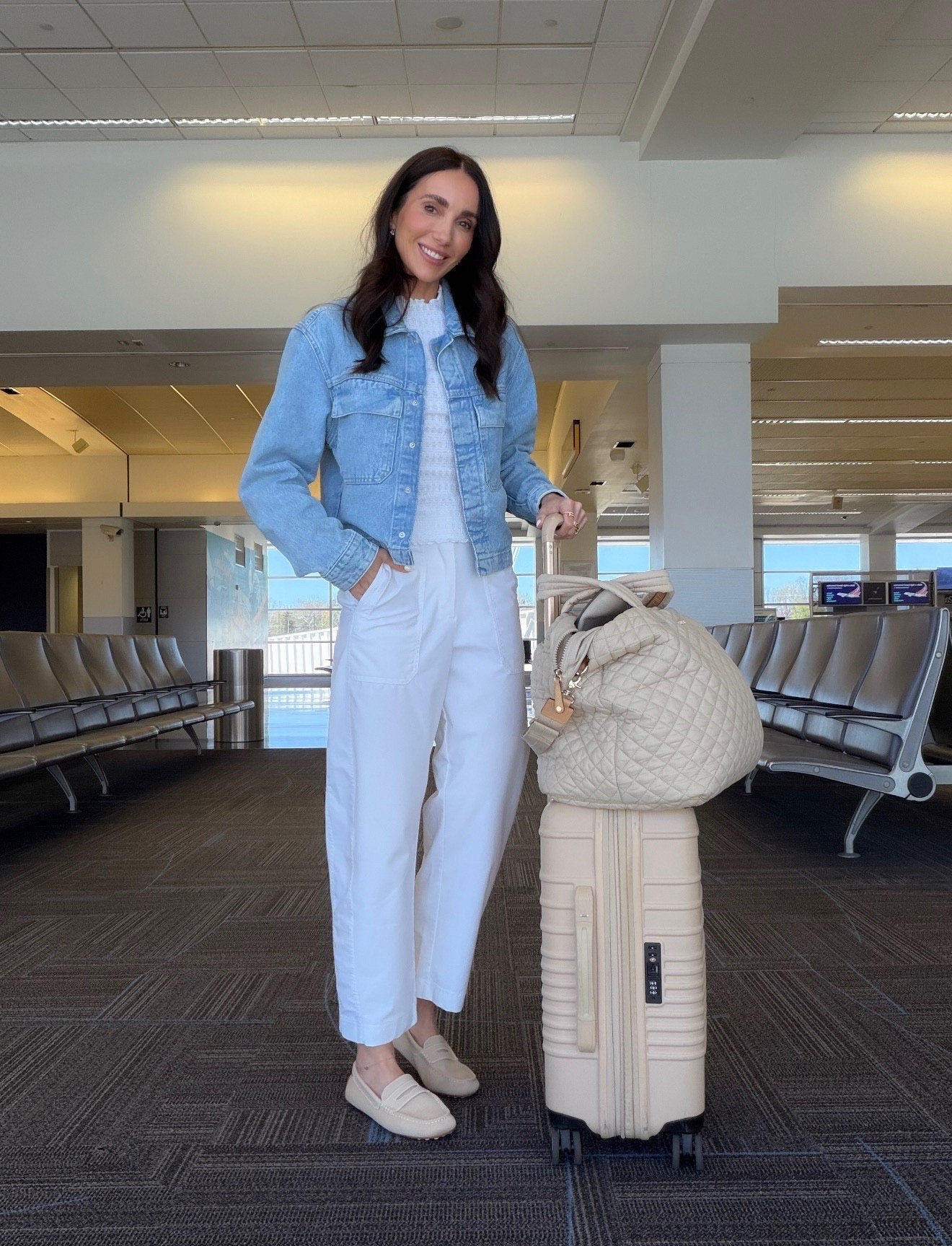 airport outfit but make it cute and comfortable. easy layers, lightweight pieces, and shoes you can slip on and off without thinking. this is exactly what I reach for when I want to feel put together but still comfy

travel outfit, airport style, comfy chic, easy layers, spring travel, neutral outfit, on the go look, annabrstyle 

#LTKTravel #LTKSeasonal #LTKootd
