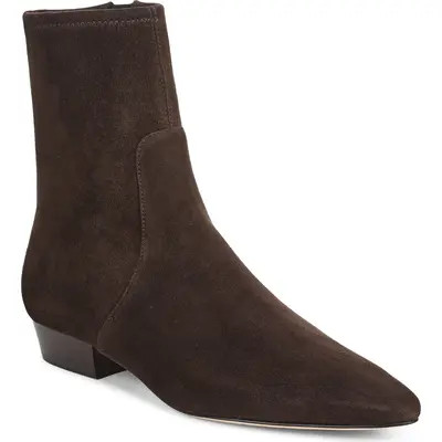 Veronica Beard Glinda Leather Bootie in Espresso Suede at Nordstrom, Size 10 | Nordstrom
