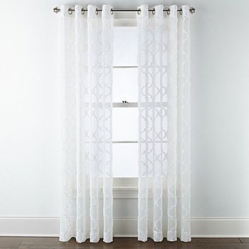 JCPenney Home Zuri Clipped Sheer Grommet-Top Curtain Panel - JCPenney | JCPenney